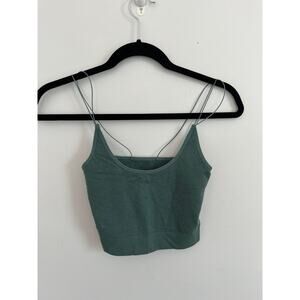 Out From Under Crop Tank Top‎ Women S Green Ribbed Minimalist Y2K